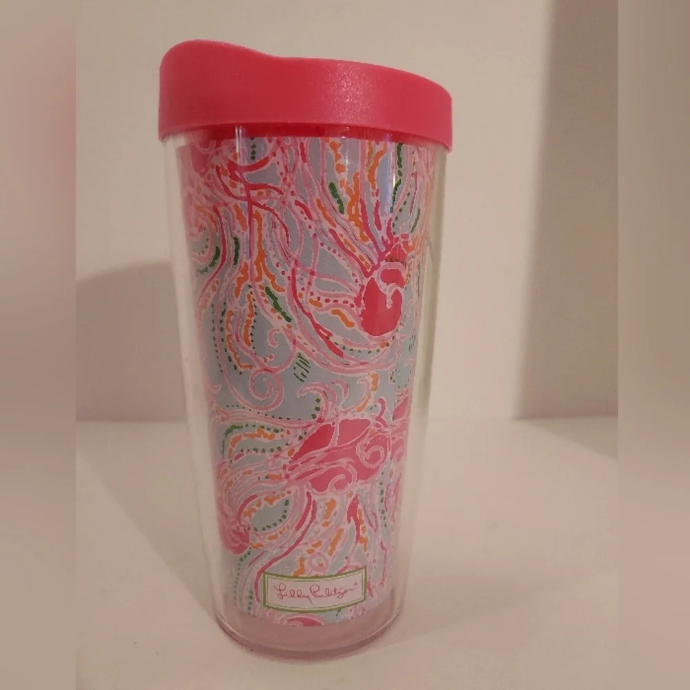 Lilly Pulitzer Jellyfish Design Acrylic Doubled Walled Travel Tumbler - 16 oz